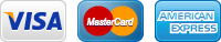 Credit cards accepted: Visa, MasterCard, and American Express
